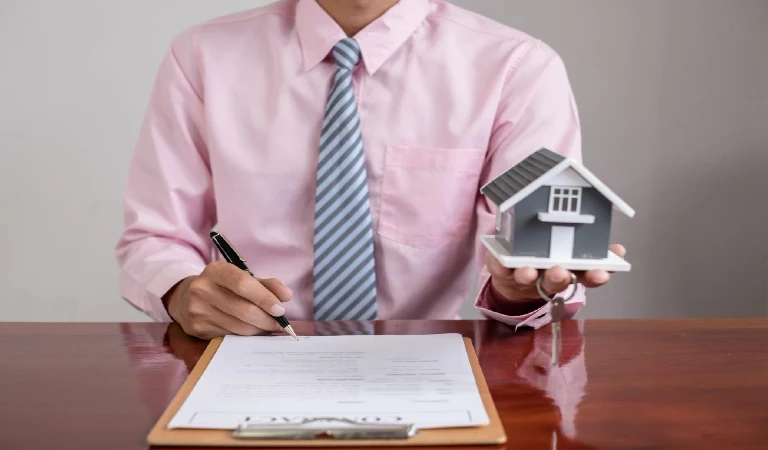 Midsection of businessman working in office
