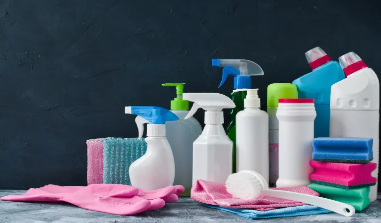 Household cleaning chemicals. Cleaning products